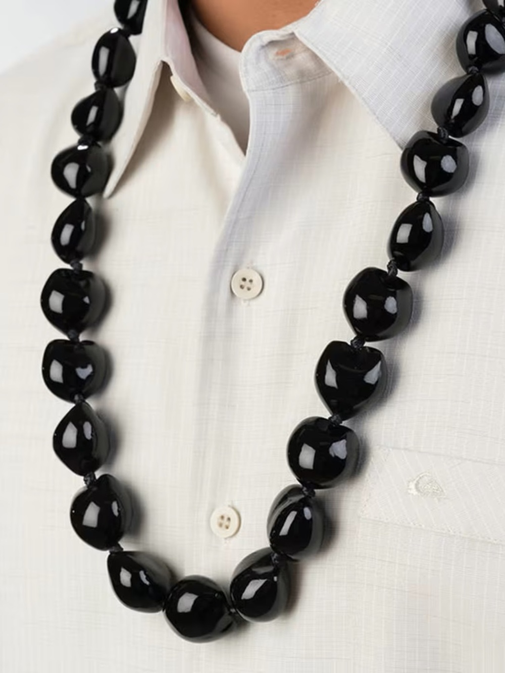 NEW Hawaiian Lei Necklace of Black Kukui Nuts